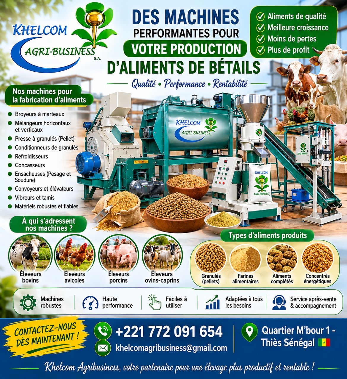 Machines performantes pour la production d'aliments de bétail